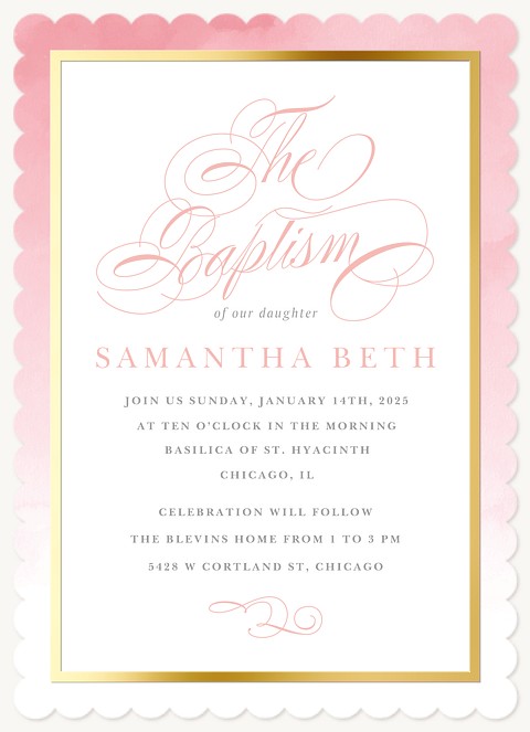 Ombre Elegance Baptisms & Christening Invitations