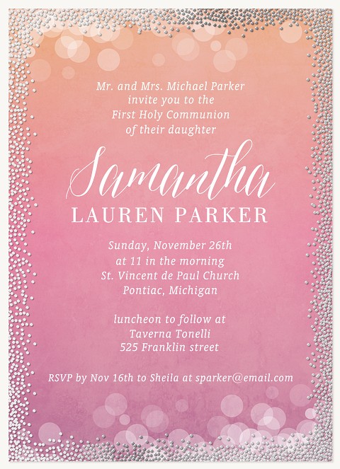 Ombre Magic First Communion Invitations