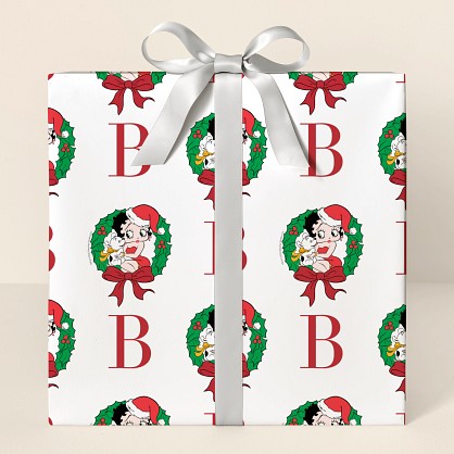 Betty Boop™ Wreath Initial Wrapping Paper