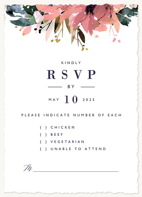 Painted Garden Wedding RSVP Cards