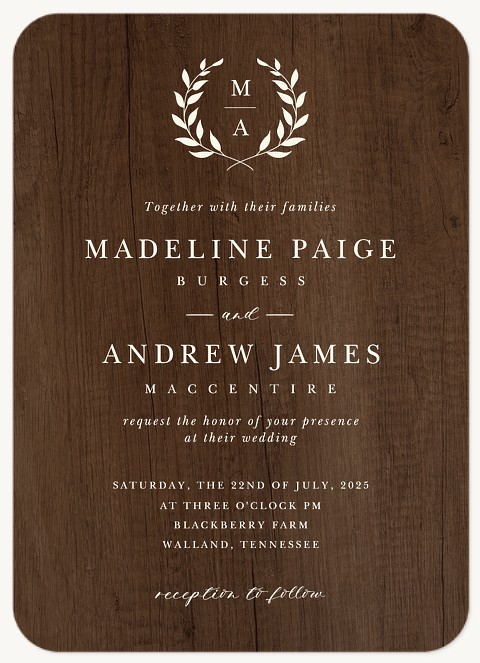 Rustic Laurels Wedding Invitations