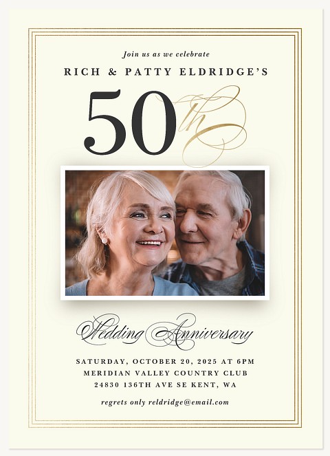 Elegant Celebration Wedding Anniversary Invitations