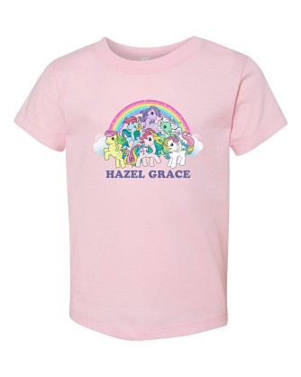 My Little Pony Retro Rainbow Ponies Bella and Canvas Toddler T-Shirt