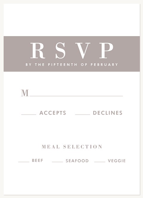 Soft Engraving Wedding RSVP Cards