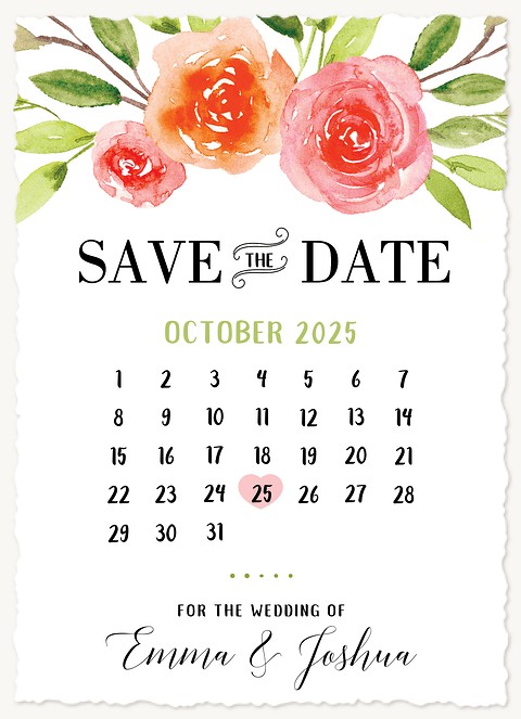 Summer Roses Save the Date Cards