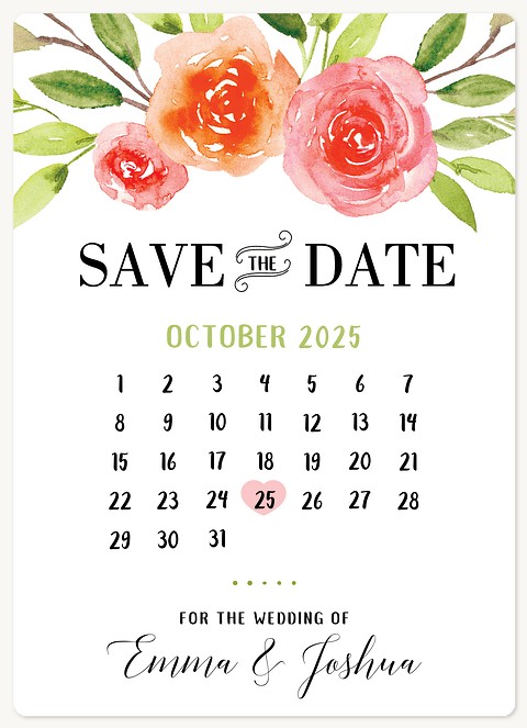 Summer Roses Save the Date Magnets