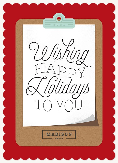 Clipboard Business Holiday Cards