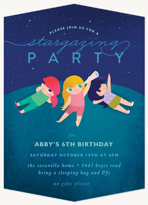 Star Gazing Kids Birthday Invitations