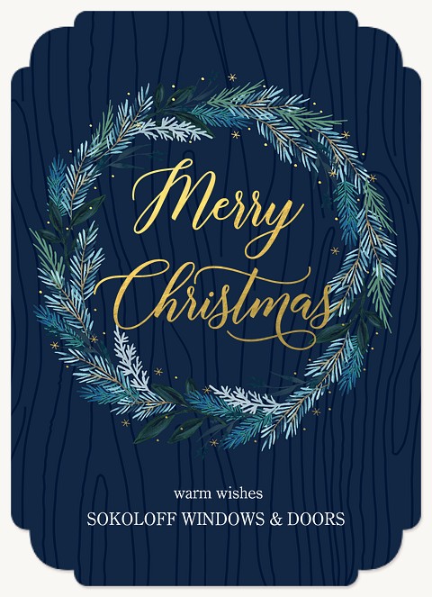 Frosted Wreath Business Holiday Cards