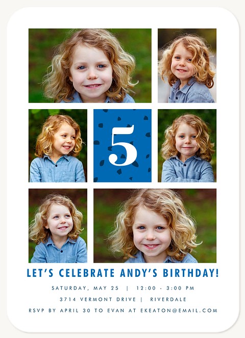 Modern Snapshots Kids Birthday Invitations