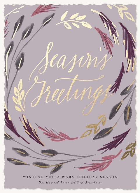 Seasonal Wreath Business Holiday Cards