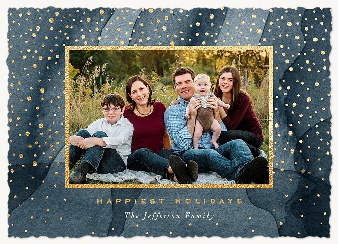 Starlit Snowfall Photo Holiday Cards