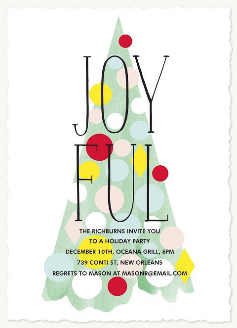 Joyful Tree Holiday Party Invitations