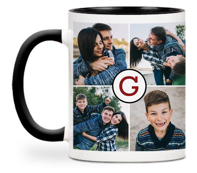 Monogram Grid Custom Mugs