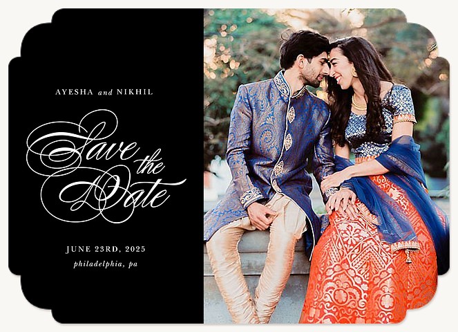 Elegant Swash Save the Date Cards