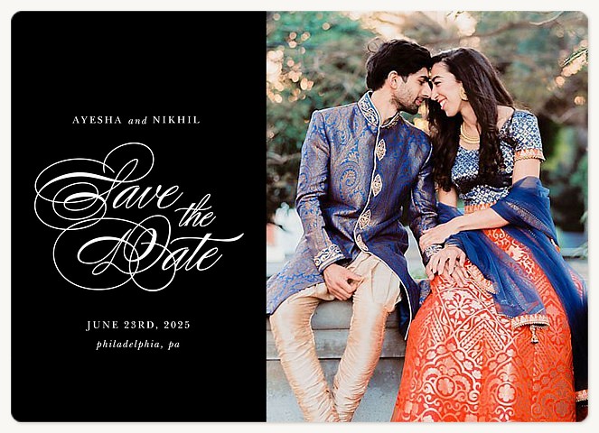 Elegant Swash Save the Date Magnets