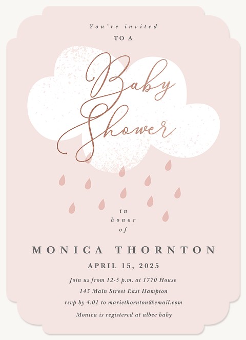 Blush Shower Baby Shower Invites