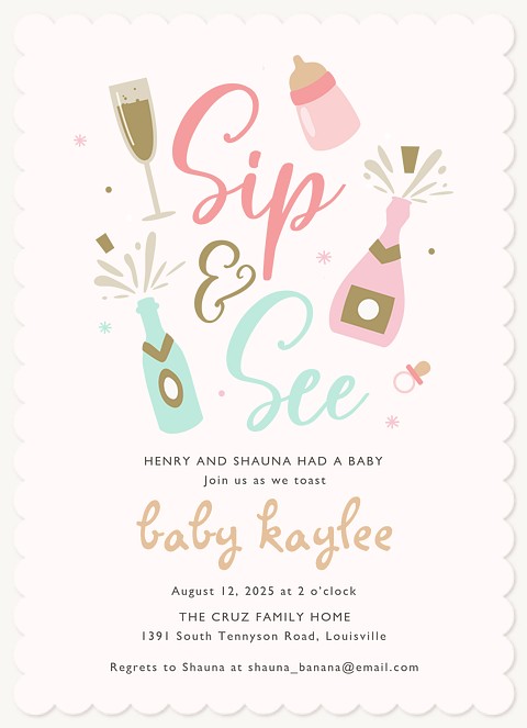 Poppin' Bottles Baby Shower Invites