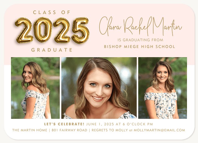 Golden Balloons Graduation Announcements