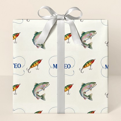 Personalized Fishing Birthday Wrapping Paper