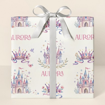 Personalized Princess Castle Congratulations Wrapping Paper
