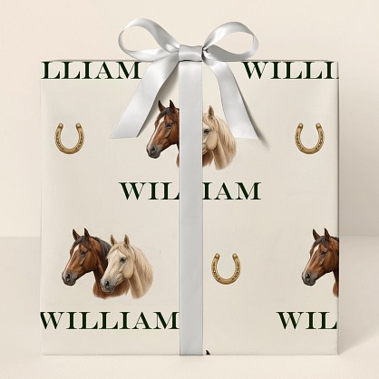 Personalized Horse Lovers Wrapping Paper