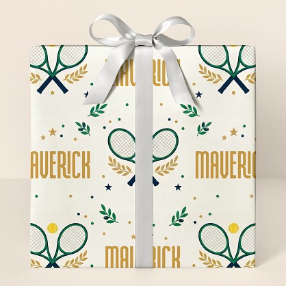 Personalized Tennis Champion Congratulations Wrapping Paper