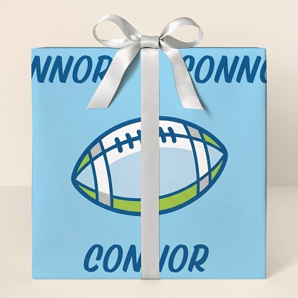 Personalized Modern Football Pattern Wrapping Paper