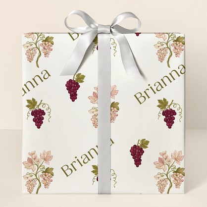 Personalized Vineyard Botanical Wine Lover Wrapping Paper