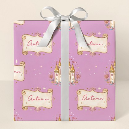 Personalized Princess Castle Fantasy Wrapping Paper