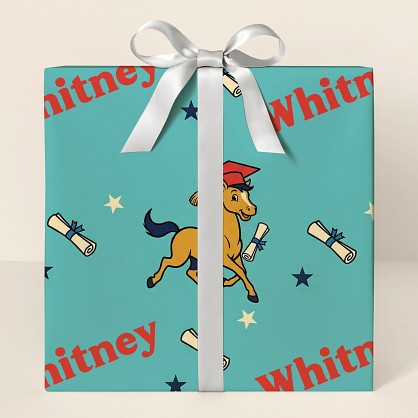 Personalized Horse Graduation Celebration Wrapping Paper
