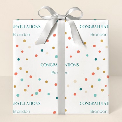 Personalized Congratulations Confetti Dots Wrapping Paper