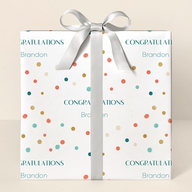 Personalized Congratulations Confetti Dots Wrapping Paper