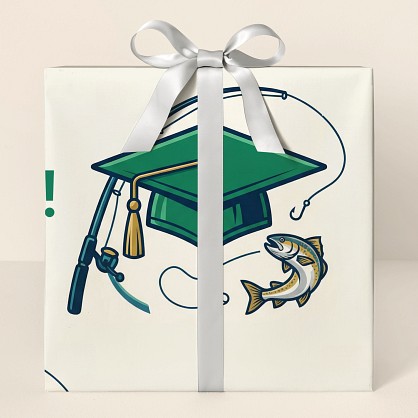 Personalized Fishing Graduate Celebration Wrapping Paper