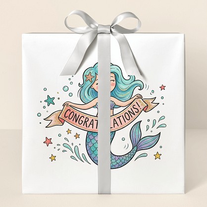 Personalized Mermaid Congratulations Wrapping Paper