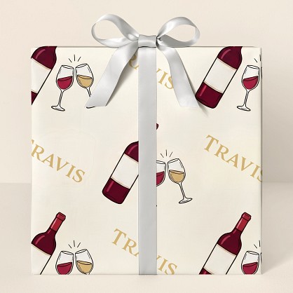 Personalized Wine Celebration Congratulations Wrapping Paper