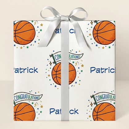 Personalized Basketball Congratulations Wrapping Paper
