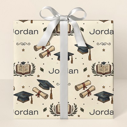 Personalized Vintage Graduation Celebration Wrapping Paper