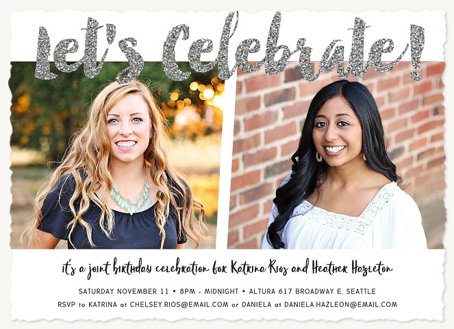 Double Celebration Adult Birthday Party Invitations