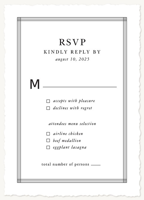 Simple Elegance Wedding RSVP Cards