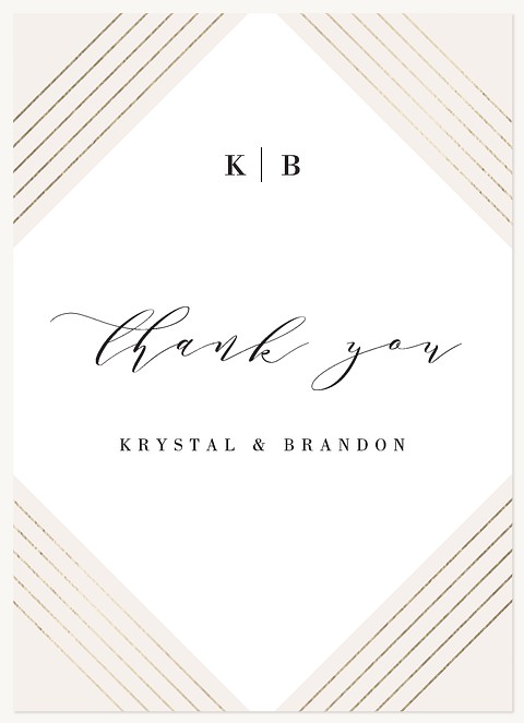 Deco Diamond Wedding Thank You Cards