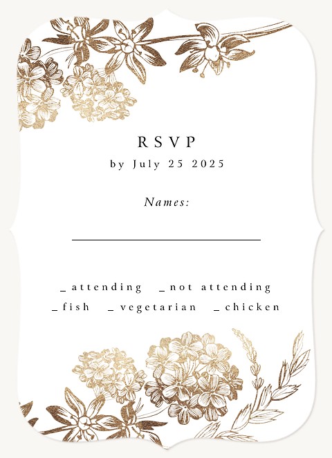 Vintage Flora Wedding RSVP Cards