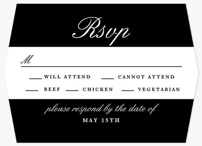 Formal Stripes Wedding RSVP Cards