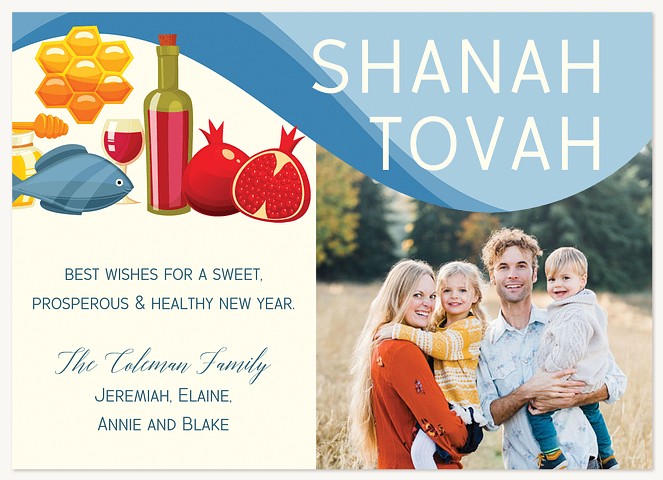 Colorful Feast Rosh Hashanah cards