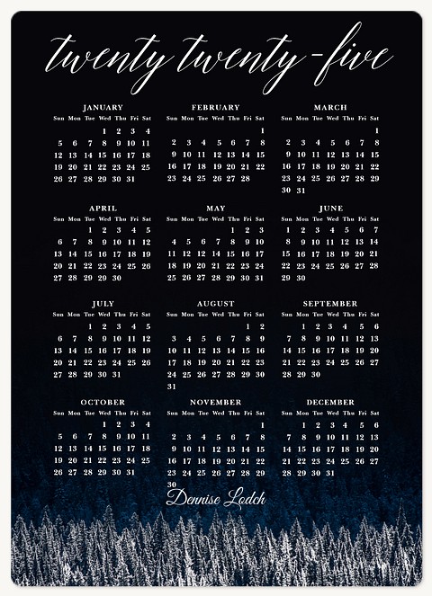 Frosted Pine Calendar Business Holiday Magnets