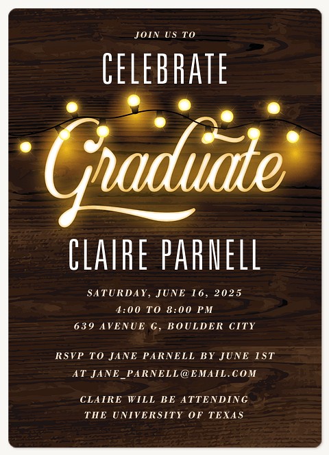 Bright Lights Graduation Invitations