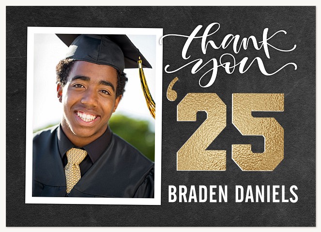 Golden Year Graduation Thank You Cards