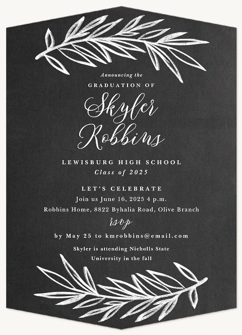 Slate Laurels Graduation Announcements