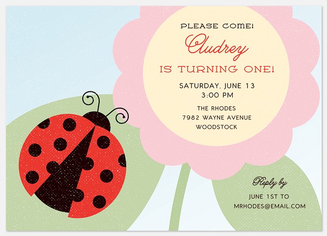 Little Lady Kids' Birthday Invitations