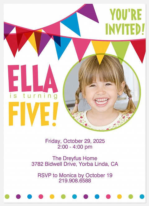 Her Flag Day! Kids' Birthday Invitations